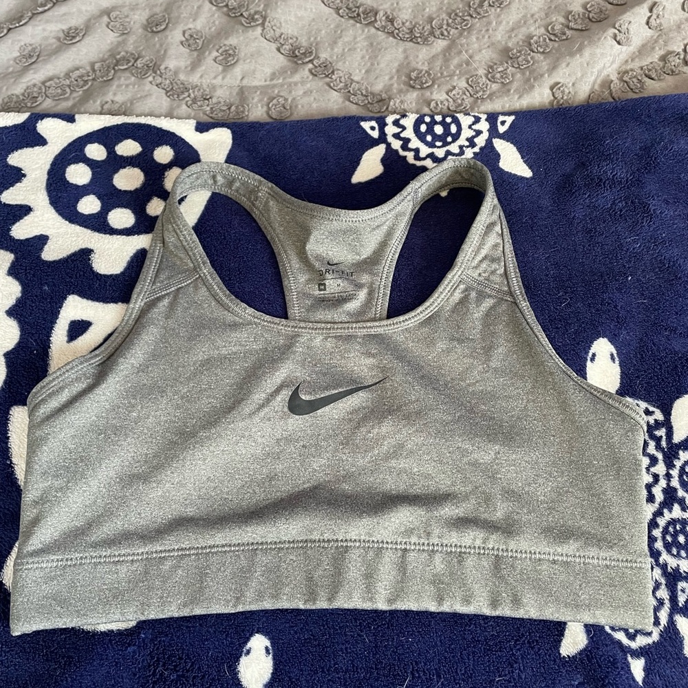 Gray Nike sports Bra